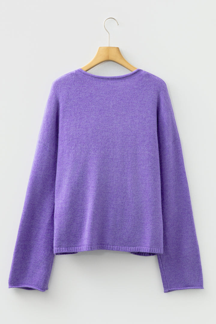 Wisteria Solid Color Knit Button Sweater Cardigan