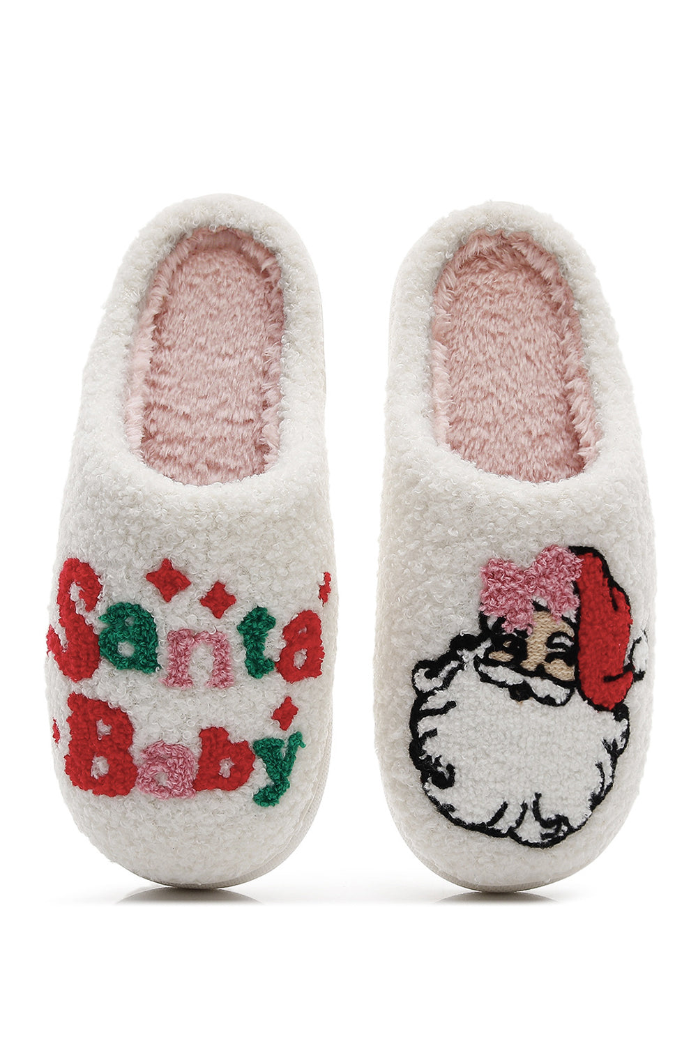 Plush Santa Baby Christmas Asymmetric House Slippers