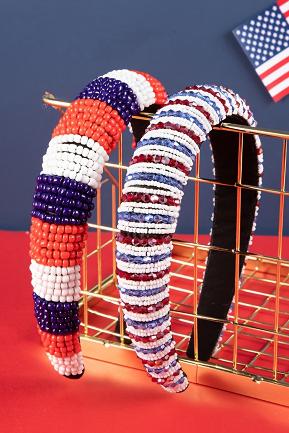 Flag Day Beaded Wide Headband