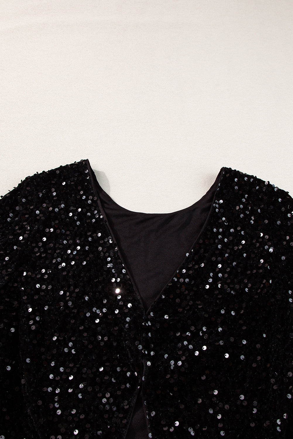 Sequin Long Sleeve Cutout Back Top