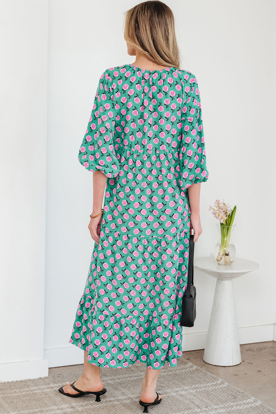 Boho Printed Half Sleeve Maxi Dress