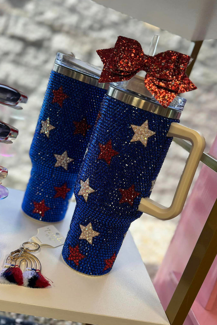 Star Shape Rhinestone Handle Large Vacuum Cup 40oz
