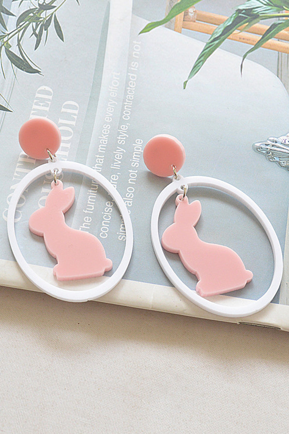 Easter Colorblock Bunny Drop Earrings