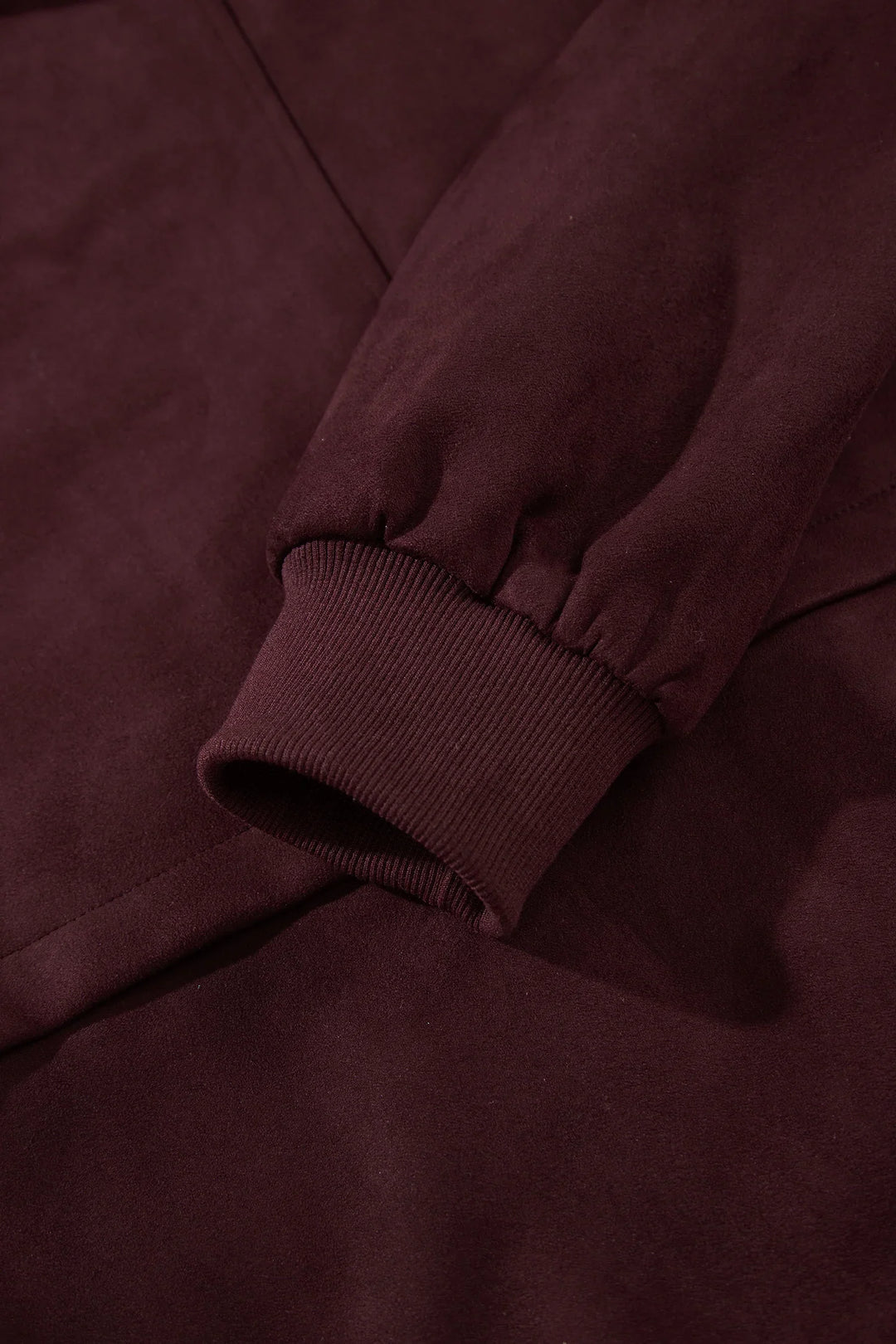 Chicory Coffee Solid Zip-up Metal Placket Collar Long Sleeve Jacket