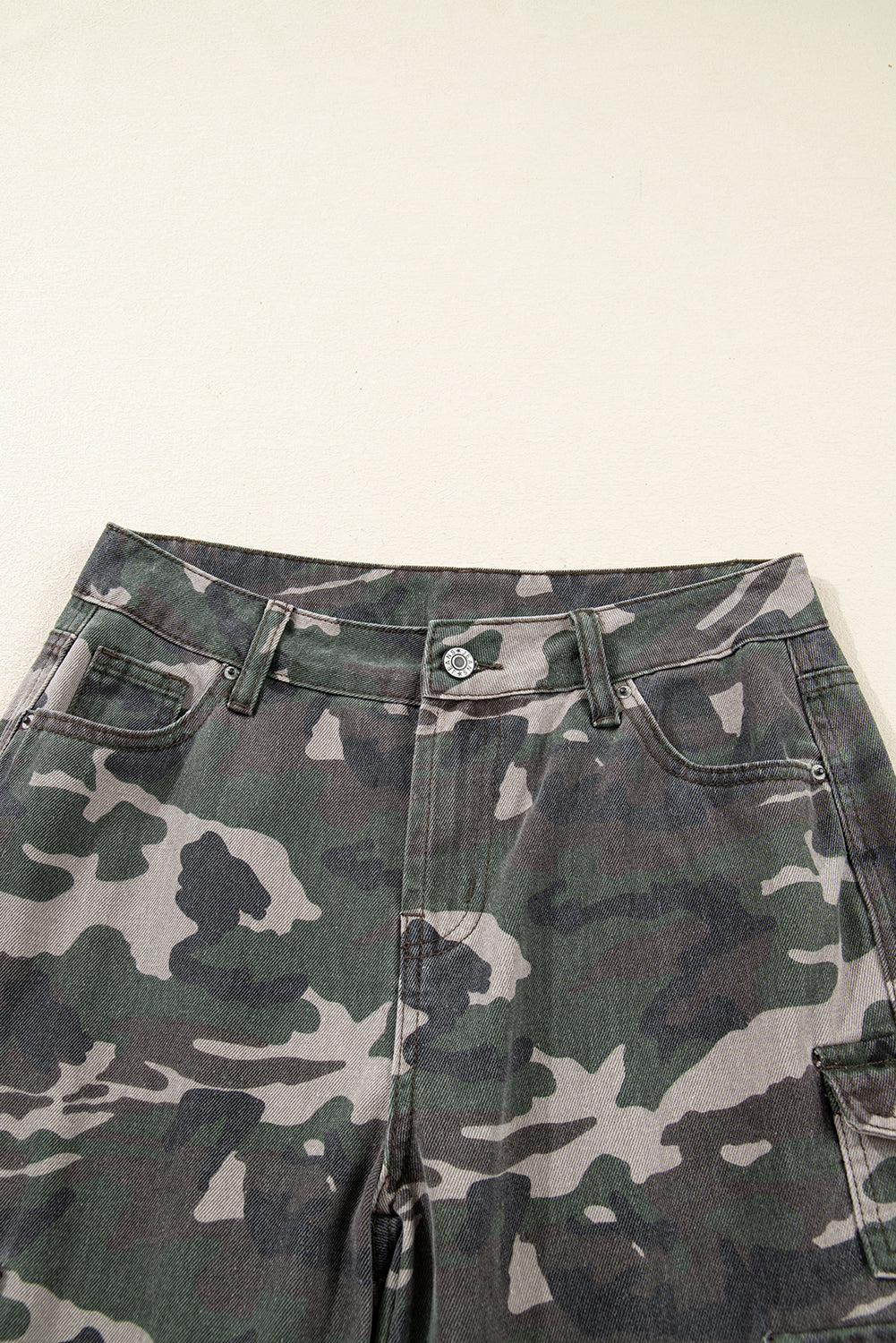Green Camo Cargo Wide Leg Pants