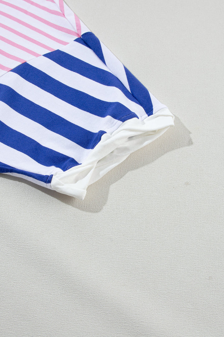 Colorblock Patchwork Baggy T Shirt