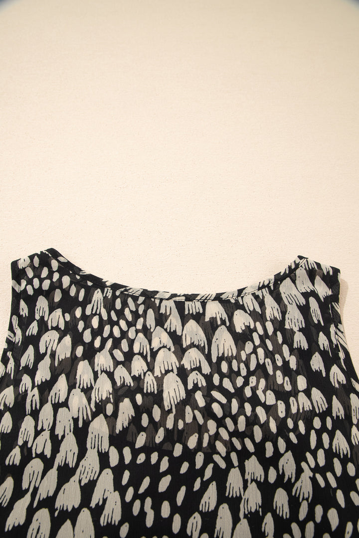 Printed Sleeveless Maxi Dress