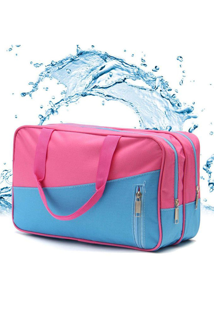 Color Block Multi Zip Pocket Portable Yoga Bag