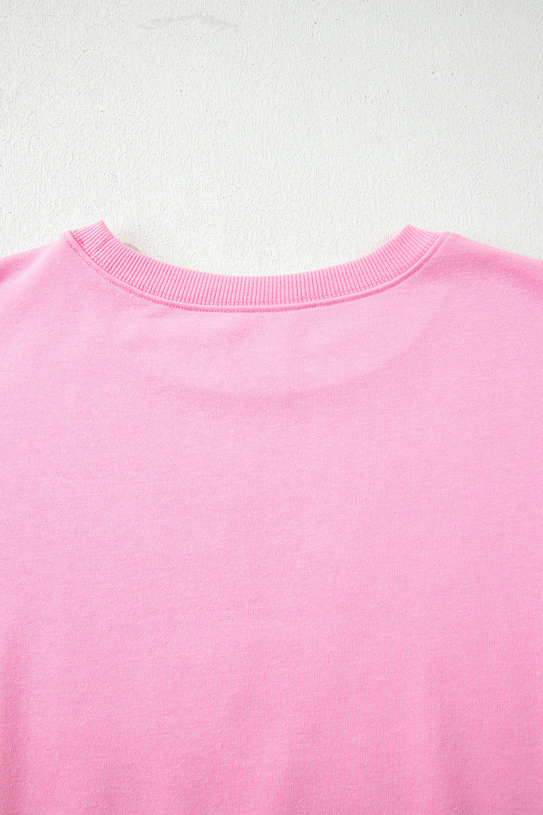 Pink Floral Bow Patched Exposed Seam Patchwork Slit Baggy Sweatshirt