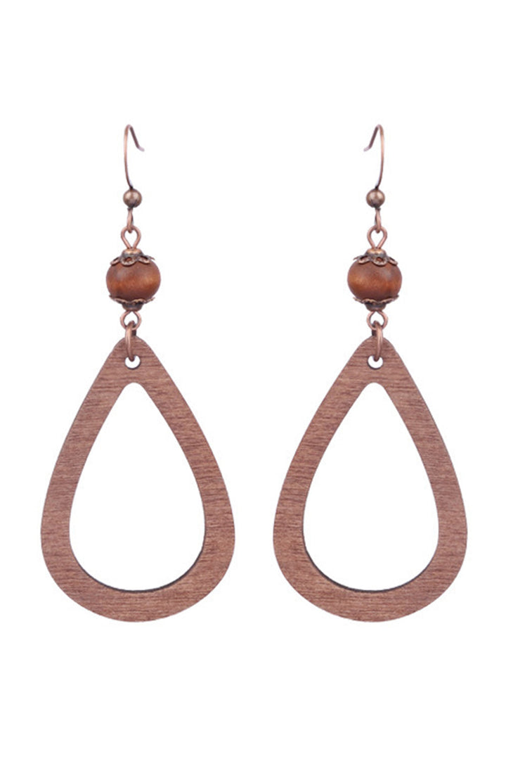 Vintage Hollowed Waterdrop Shape Hook Earrings