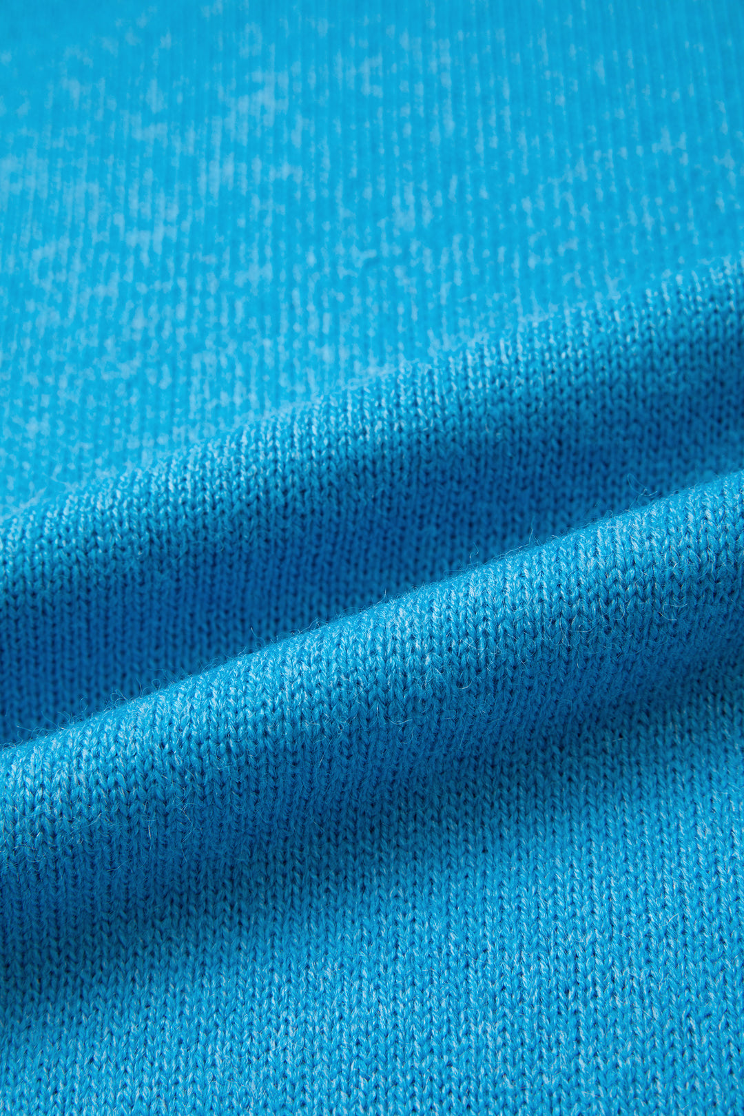 Sky Blue Western Embroidery Drop Shoulder Pullover Sweater
