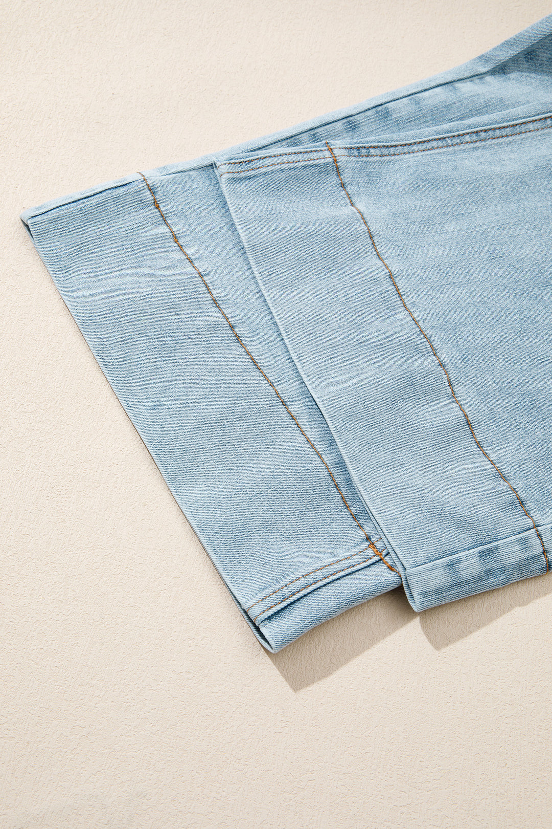 Beau Blue Solid Full-Length Regular Pocket Detail Denim Jeans