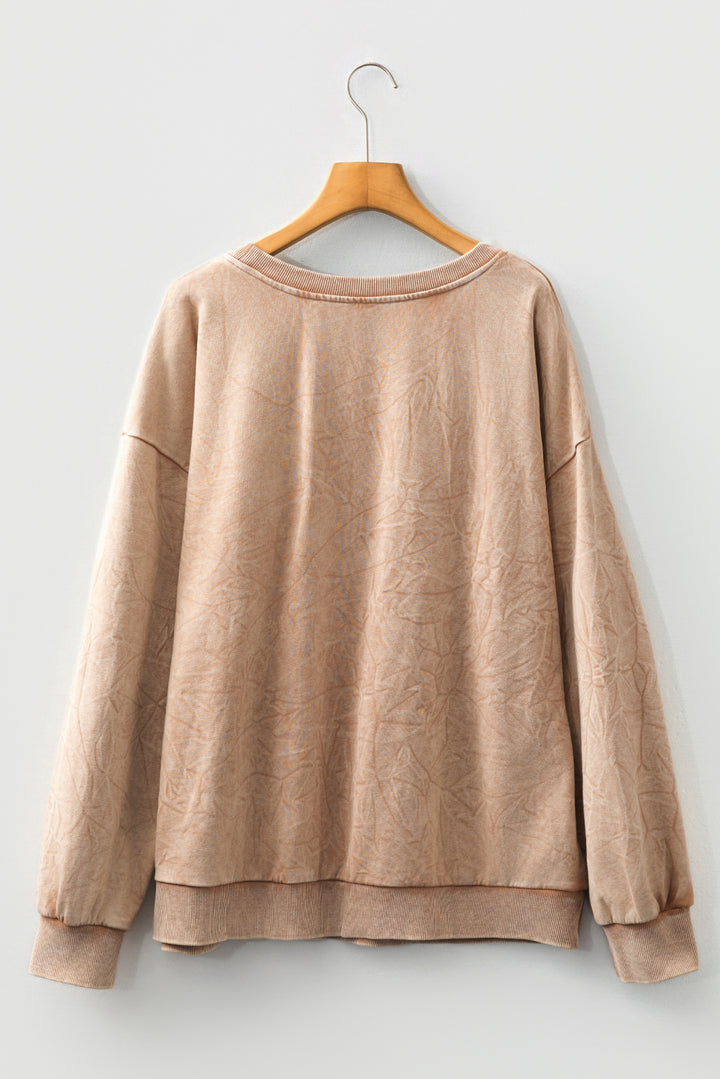 DUNE saved by grace Embroidered Mineral Wash Plus Size Sweatshirt