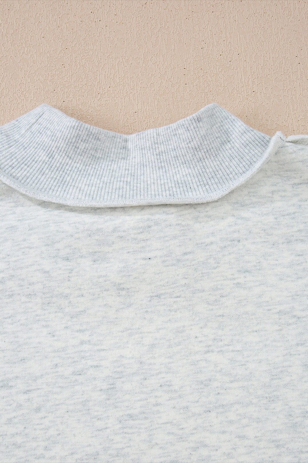 Light Grey Oversize Drop Shoulder Reversible Mock Neck Sweatshirt