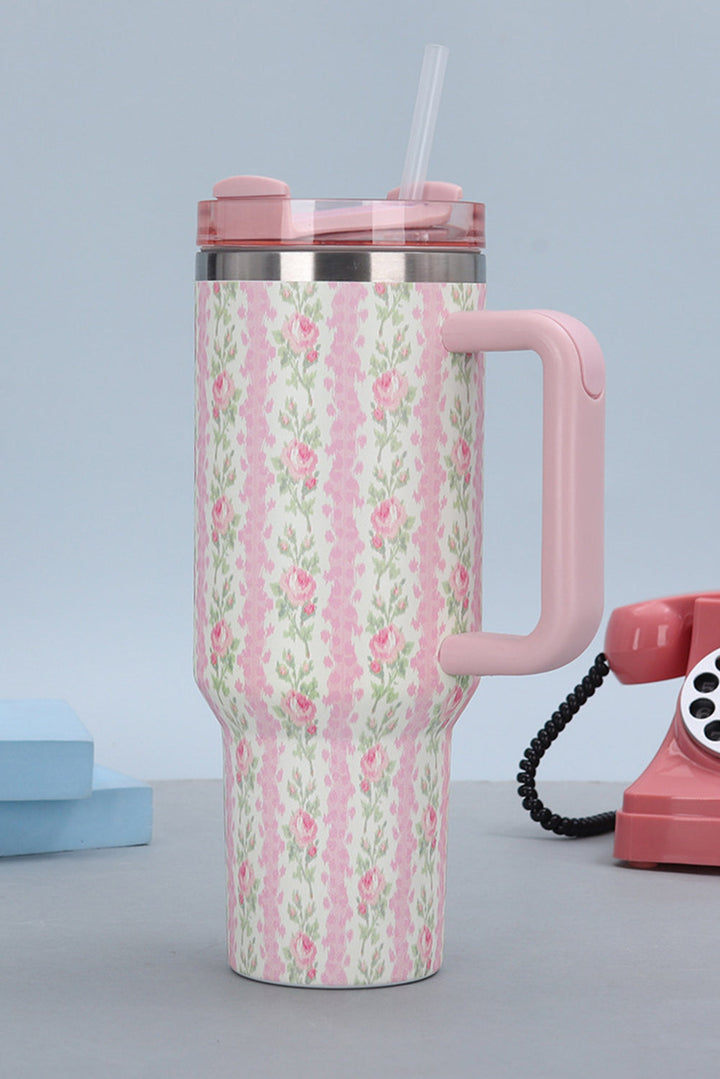 Grand gobelet isotherme à imprimé floral avec poignée 40 oz