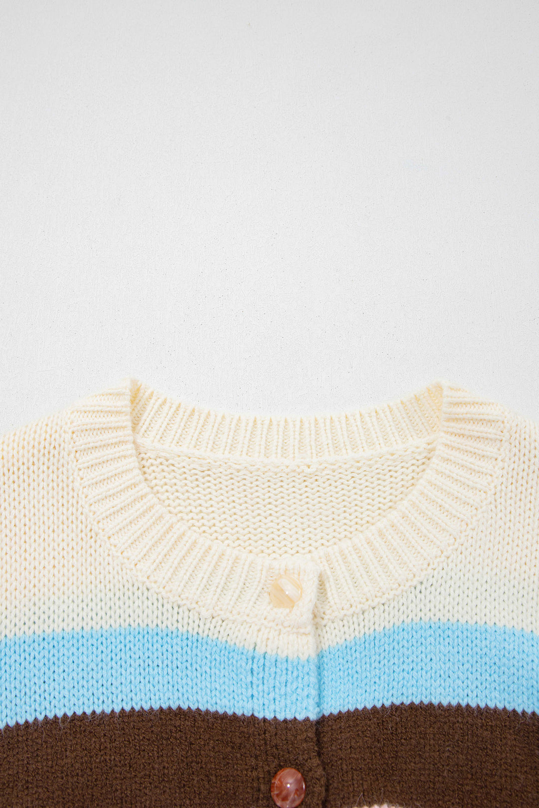 Pink Stripe Striped Colorblock Drop Shoulder Cardigan