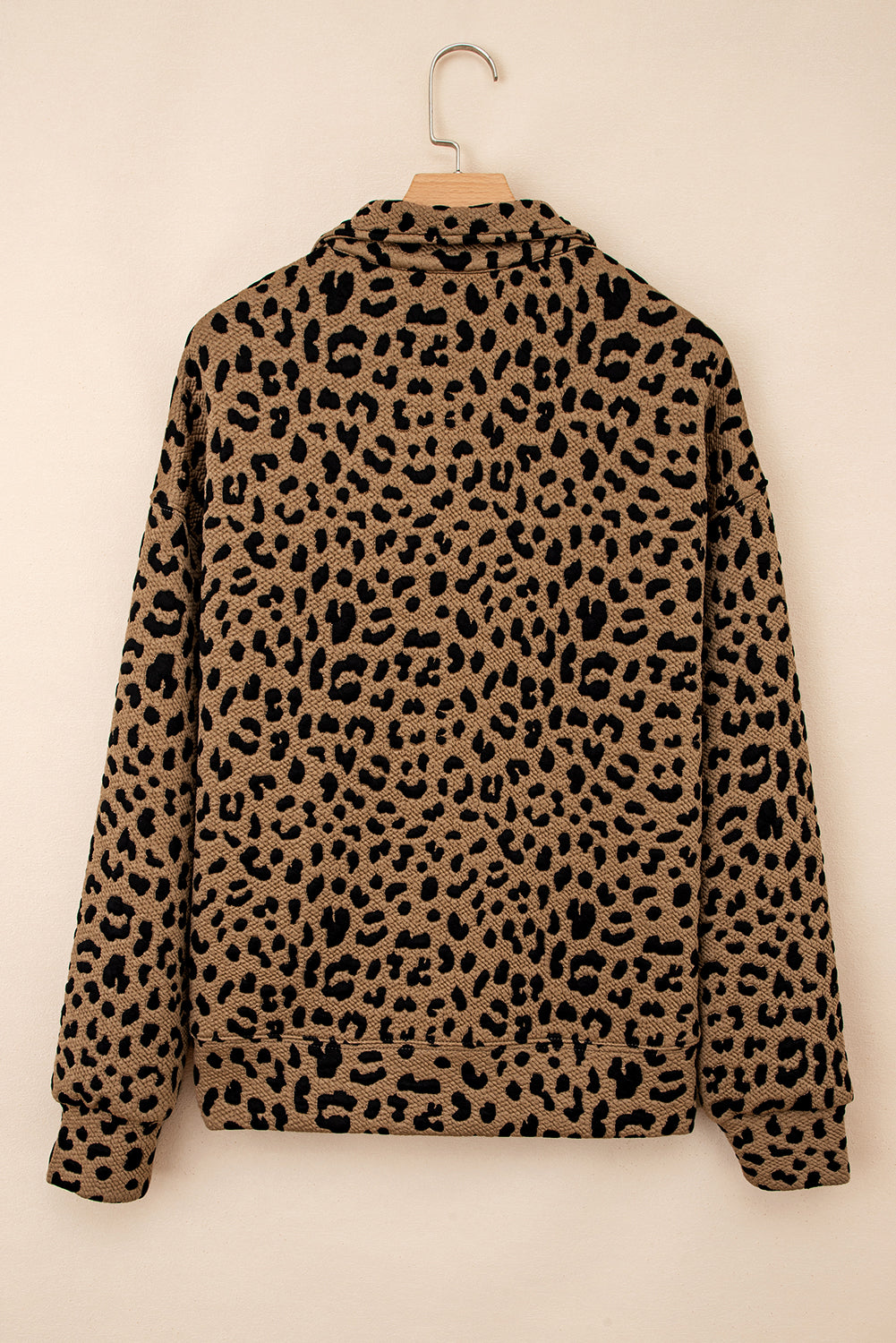 Leopard Print Quarter Zip Sweatshirt