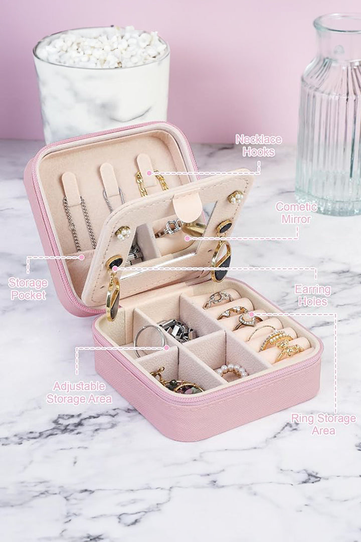 R Chenille Patch Jewelry Box with Mirror