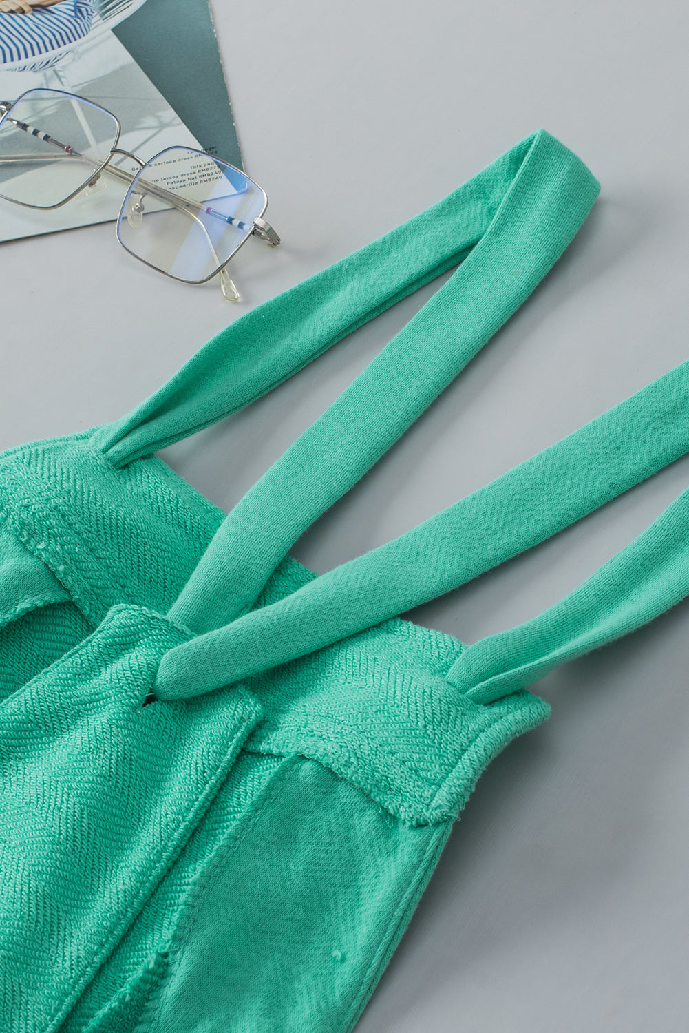 Knotted Straps French Terry Romper