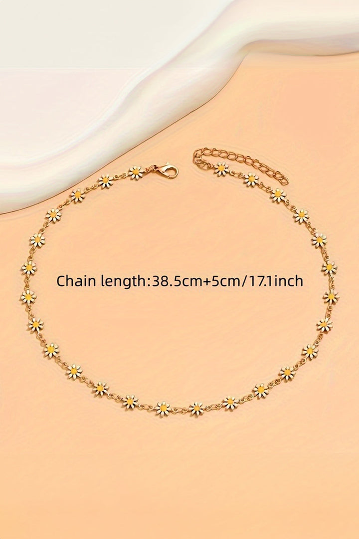 Daisy Adjustable Chain Choker Necklace