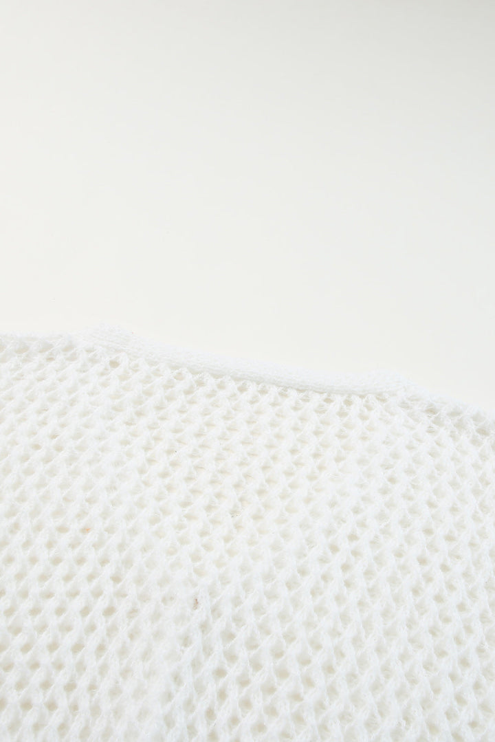 Hollowed Knit Dolman Sleeve Sweater Cardigan