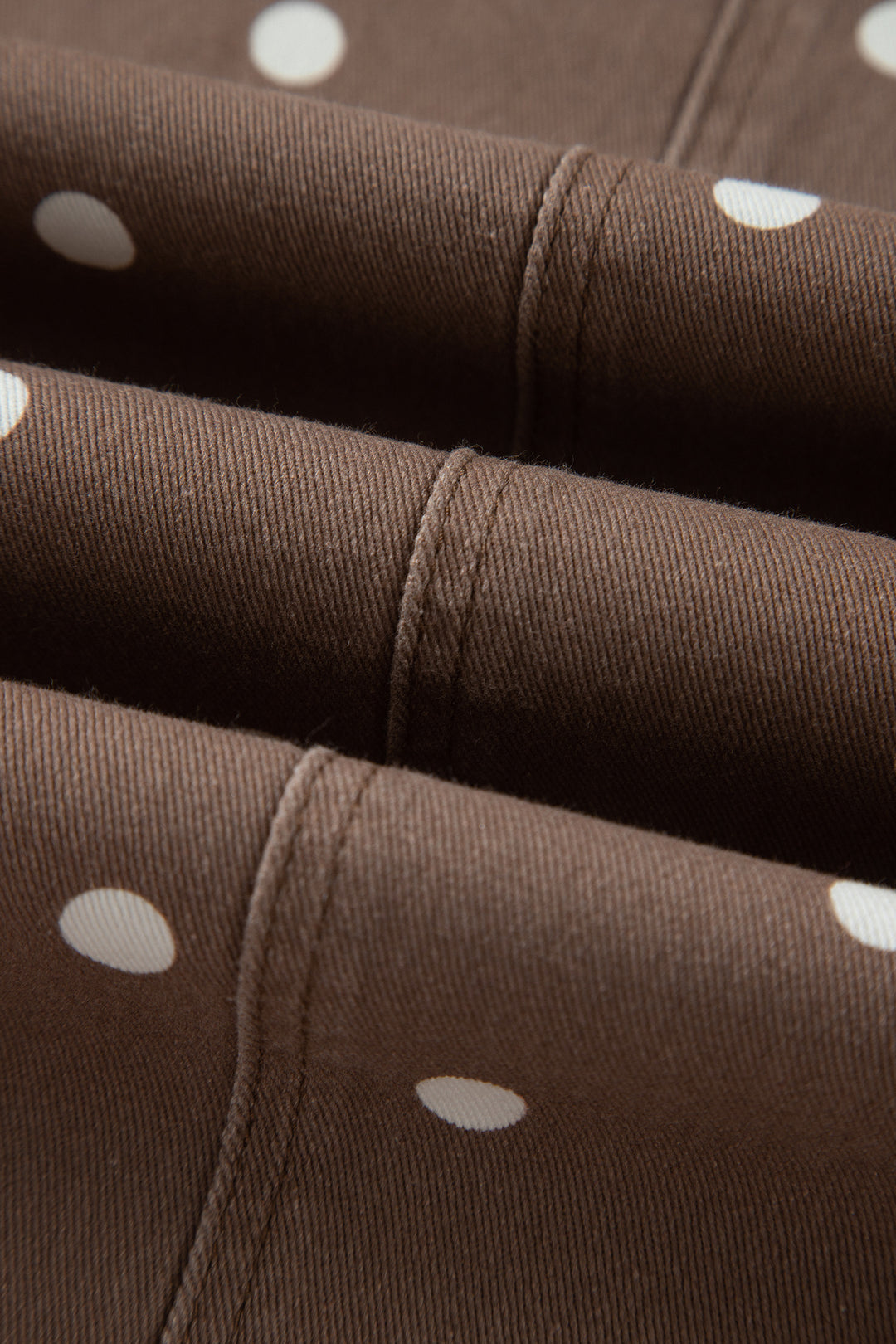 Brown Tailored Seam Polka Dot Print Barrel Casual Jeans