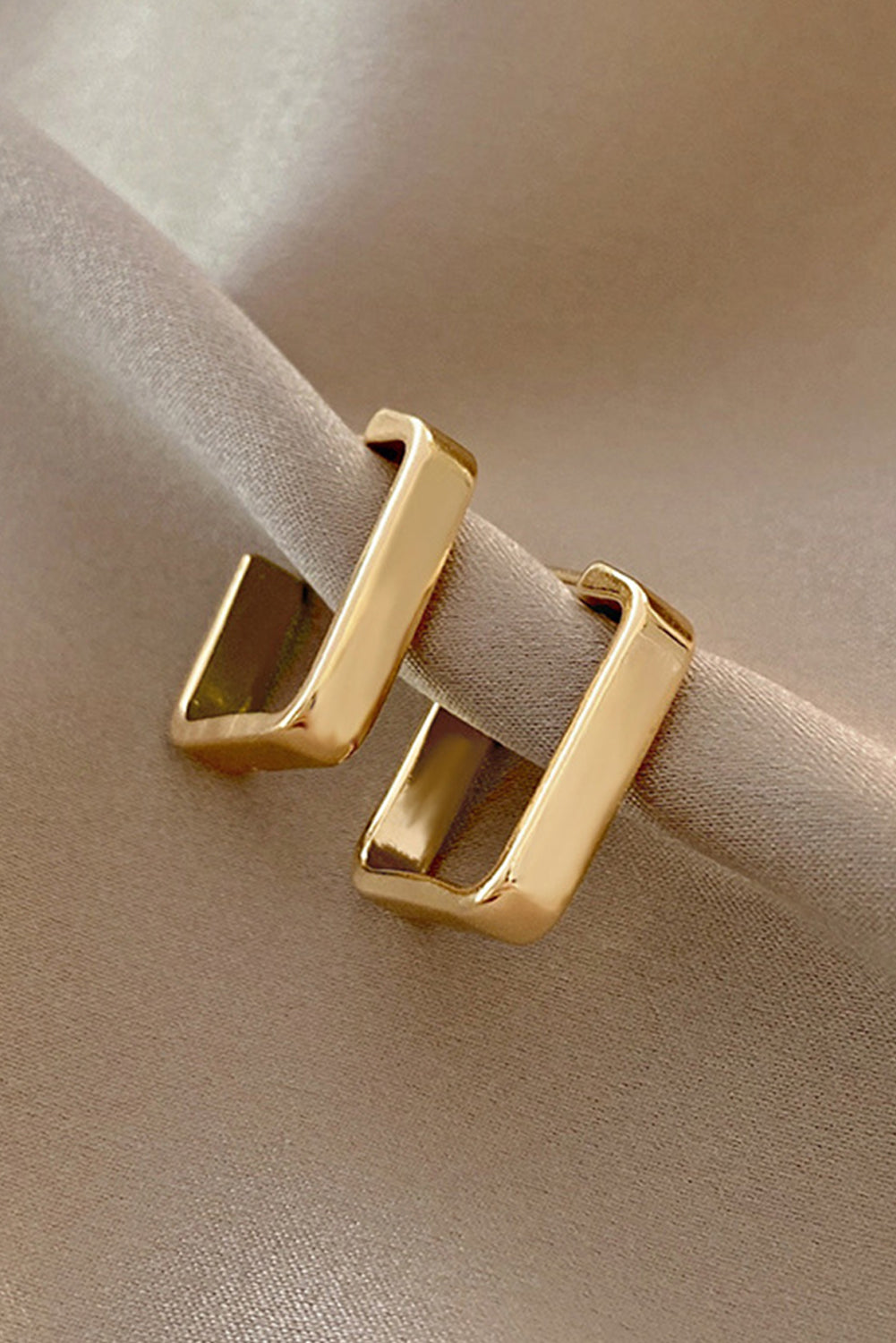Square Hook Plated Alloy Stud Earrings