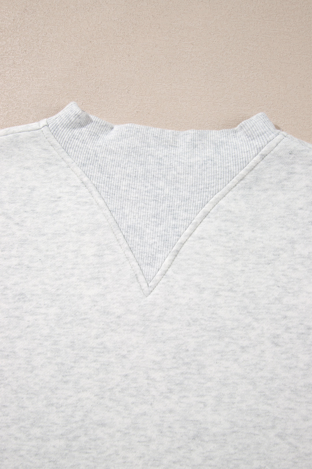Light Grey High Neck Ribbed Cuff Hem Sweatshirt