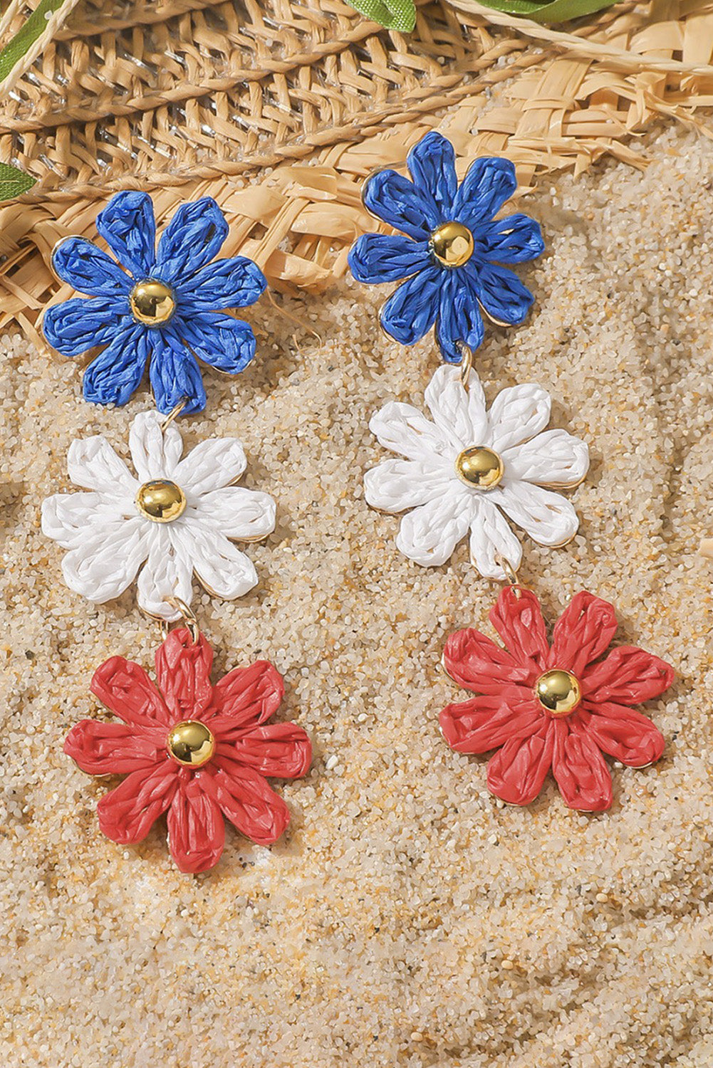 Boucles d'oreilles pendantes à fleurs au crochet
