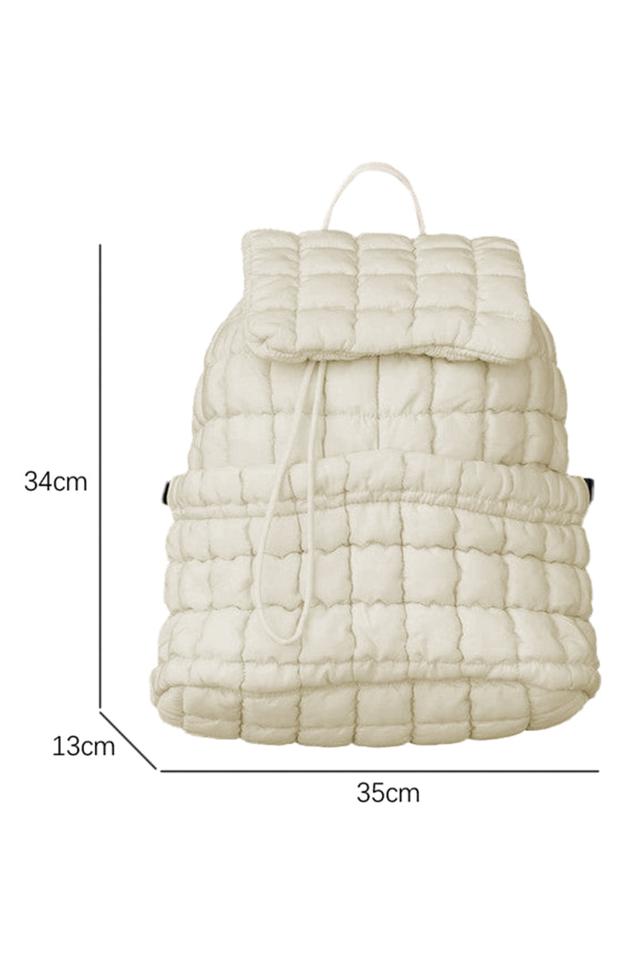 Einfarbiger, gesteppter Puffer-Rucksack mit Klappe
