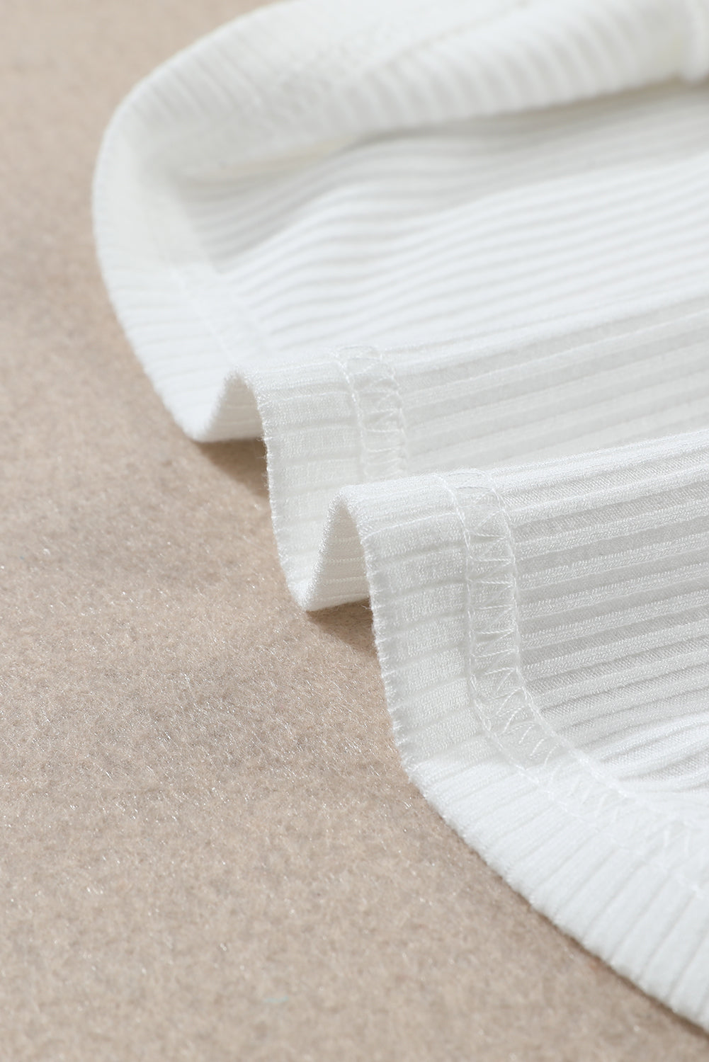 Ribbed Knit High Neck Long Sleeve Top
