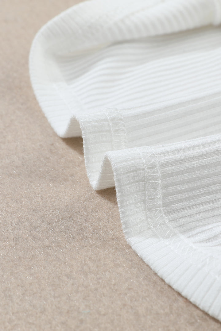 Ribbed Knit High Neck Long Sleeve Top