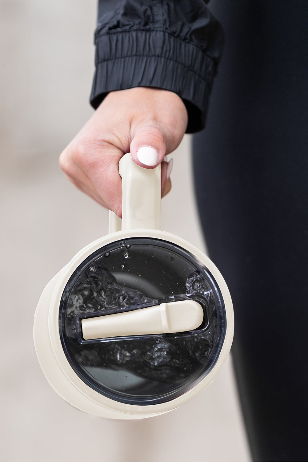Grande tasse à vide avec poignée en acier inoxydable givré et paille 40 oz