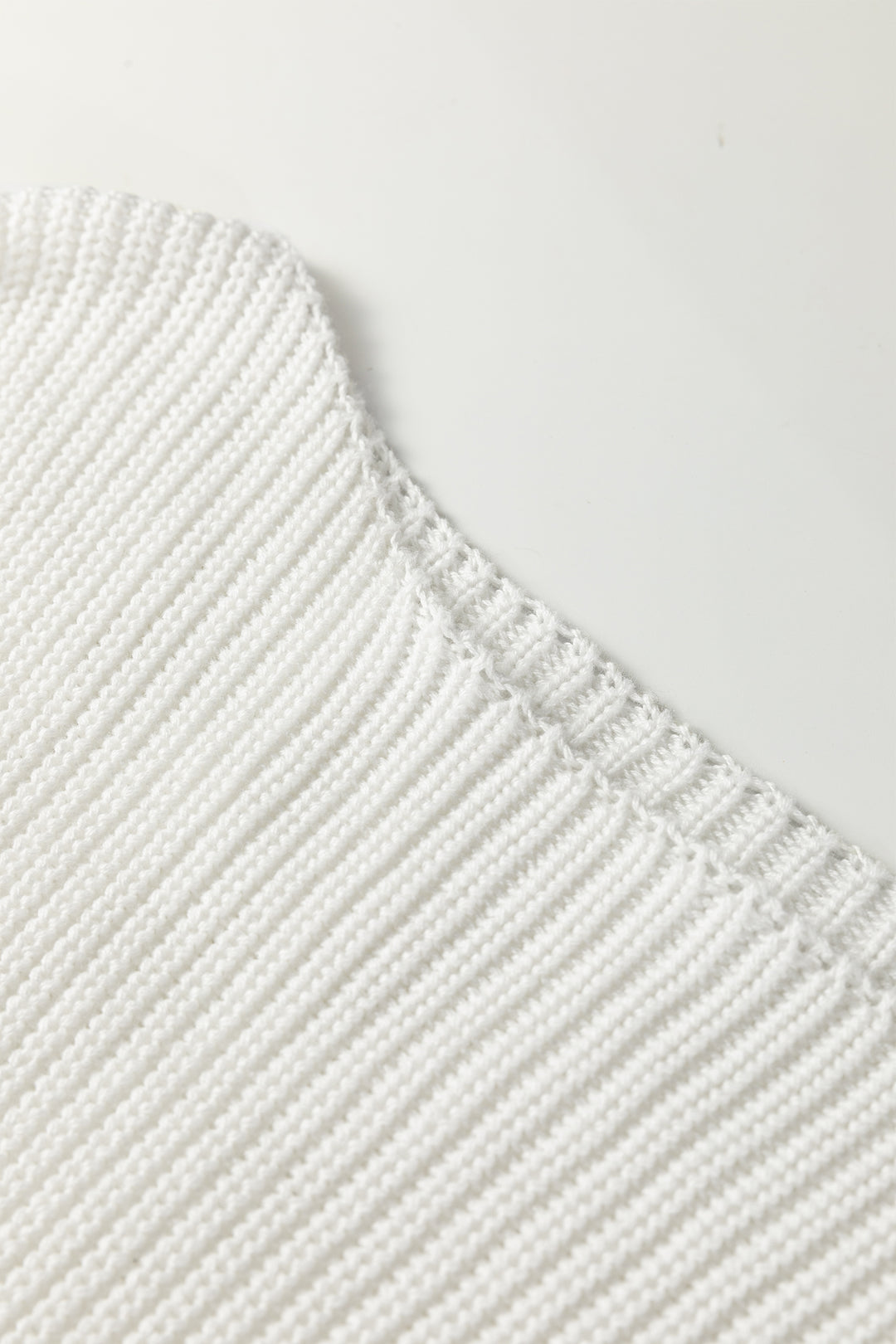 White Asymmetric Neck Drop Shoulder Baggy Slouchy Sweater