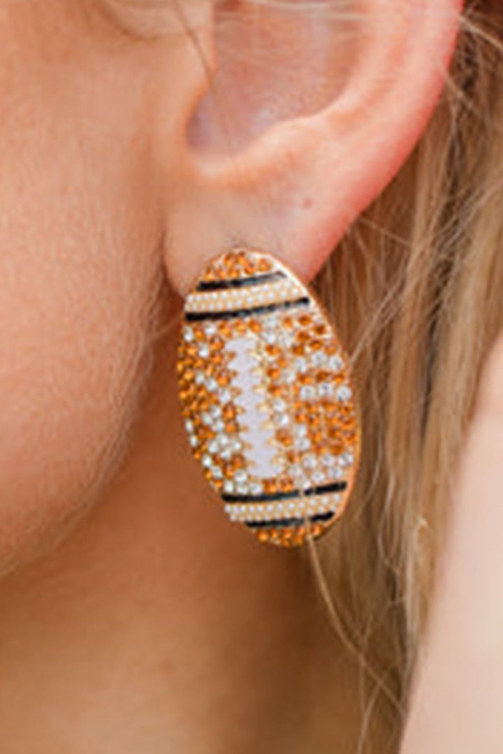 Strass-Ohrstecker für Rugby-Football-Spieltage