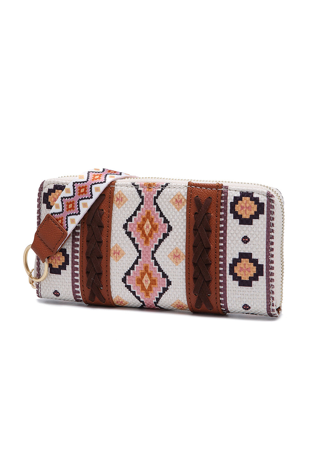 Western Aztec Print PU Leather Wristlet Wallet