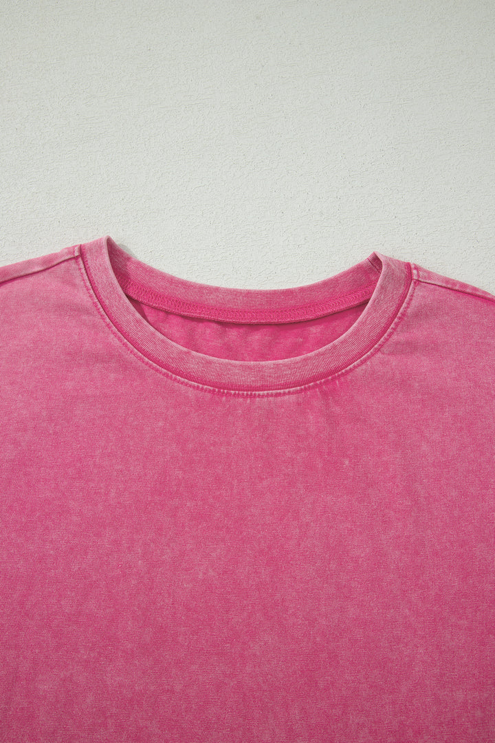 Rose Red Mineral Washed Oversized Tee