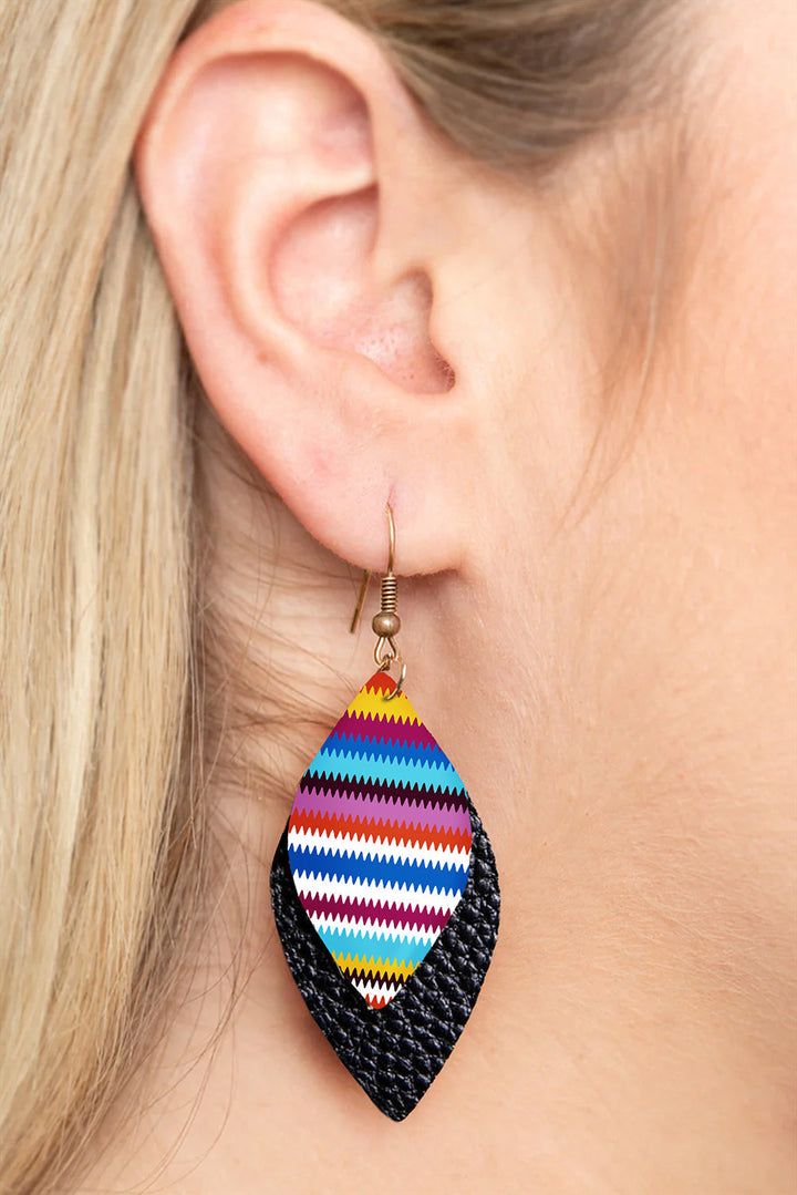 Leder-Ohrhänger in Serape-Blattform