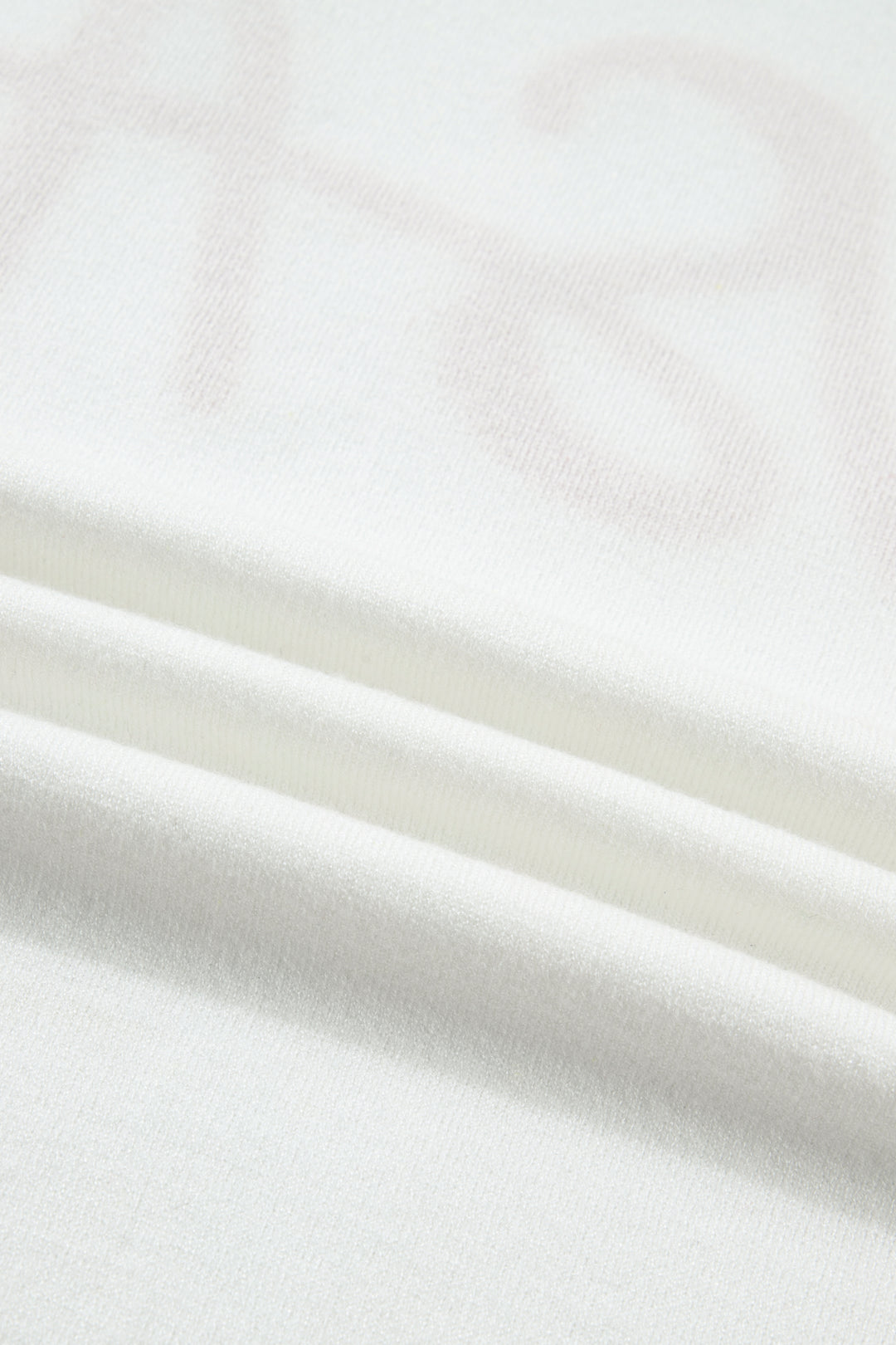 White USA Contrast Striped Trim Round Neck Short Sleeve Sweater