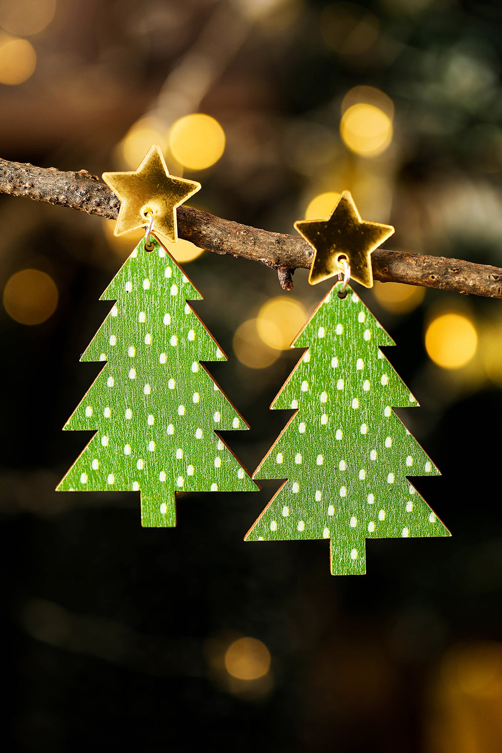 Boucles d'oreilles pendantes de Noël à pois