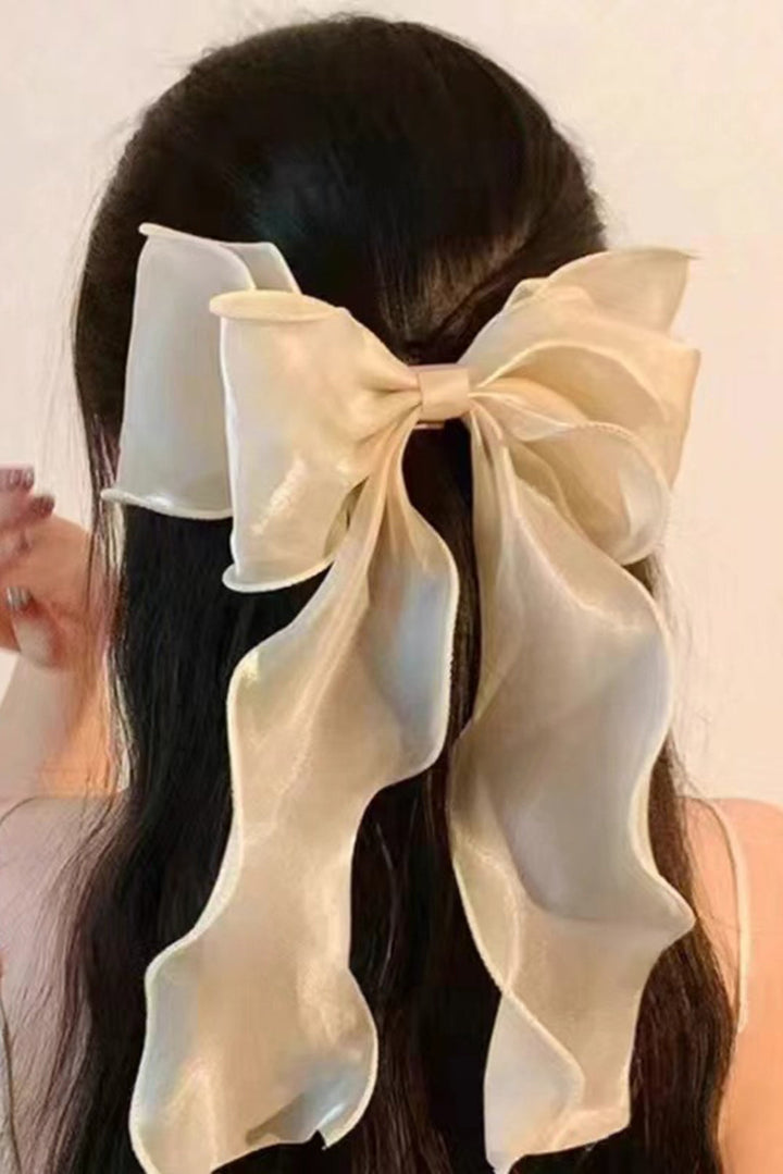 Grande pince à cheveux avec nœud papillon et longues queues