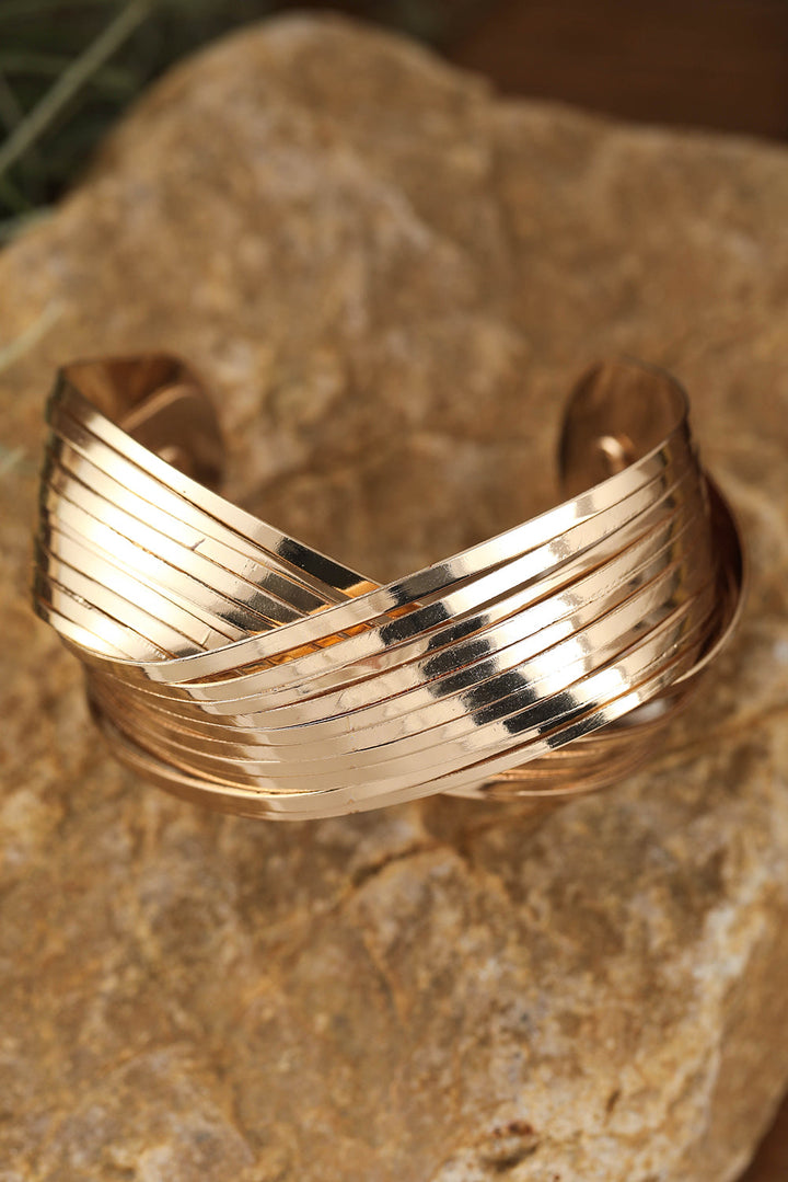 Strukturiertes Crossover-Armband aus Metall