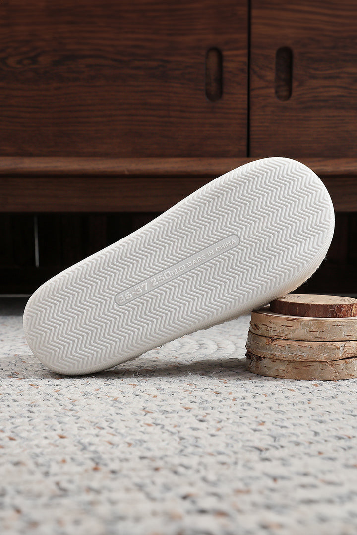 XO XO Glitter Trim Letter Patched Plush House Slippers