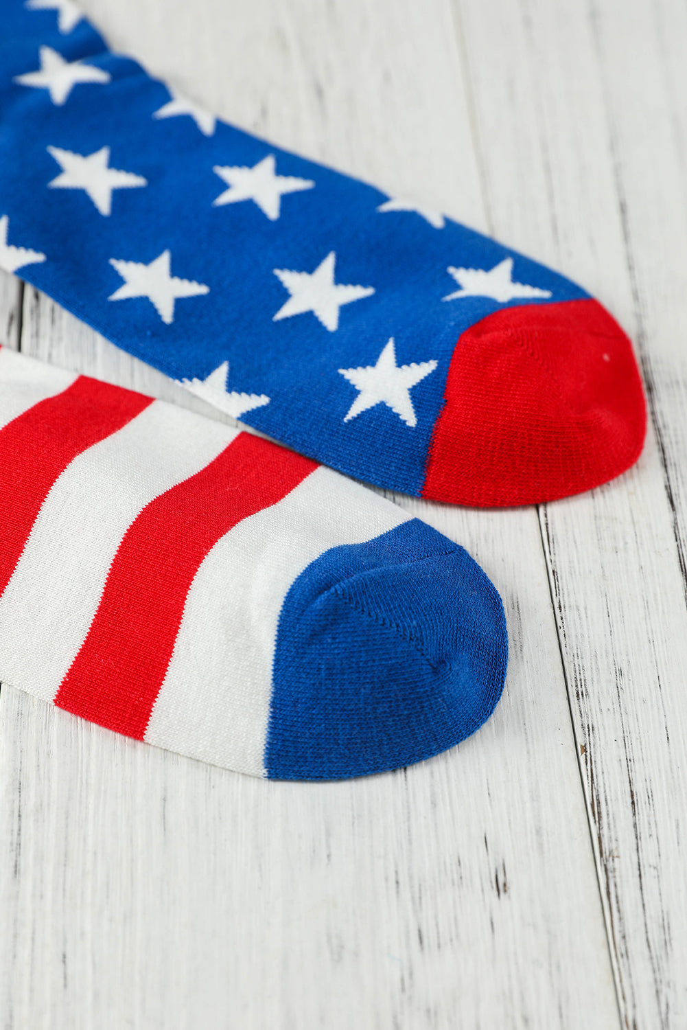 Chaussettes tricotées douces à motif drapeau américain