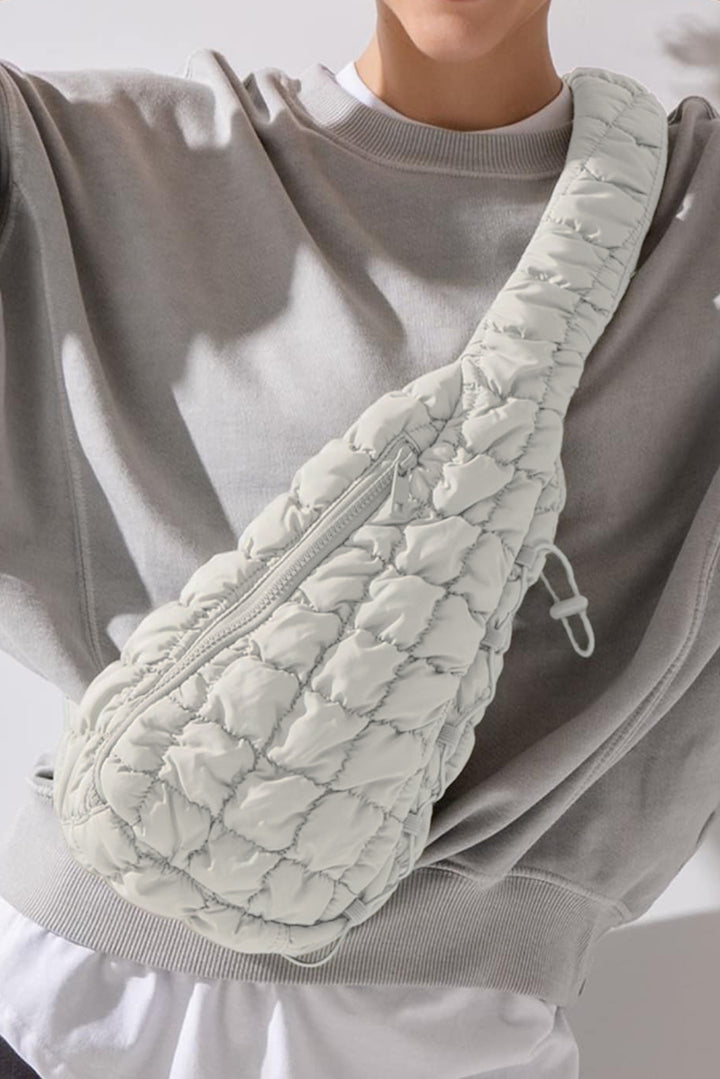 Marshmallow Quilted Drawstring Decor Sling Bag