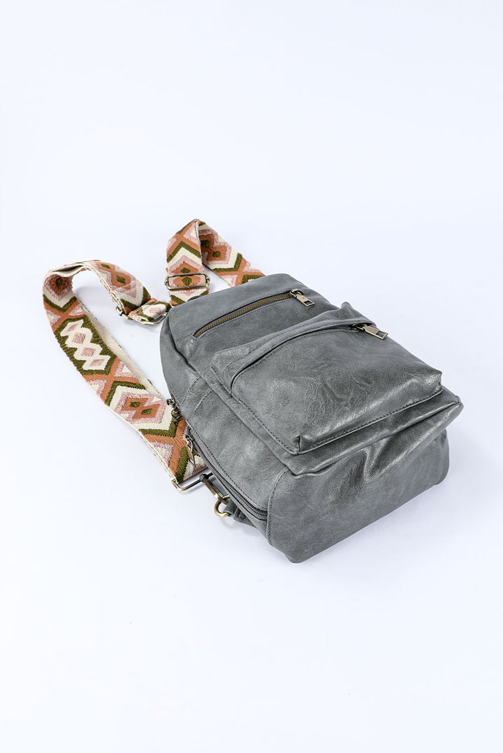 Rucksack aus Kunstleder mit Doppelreißverschluss