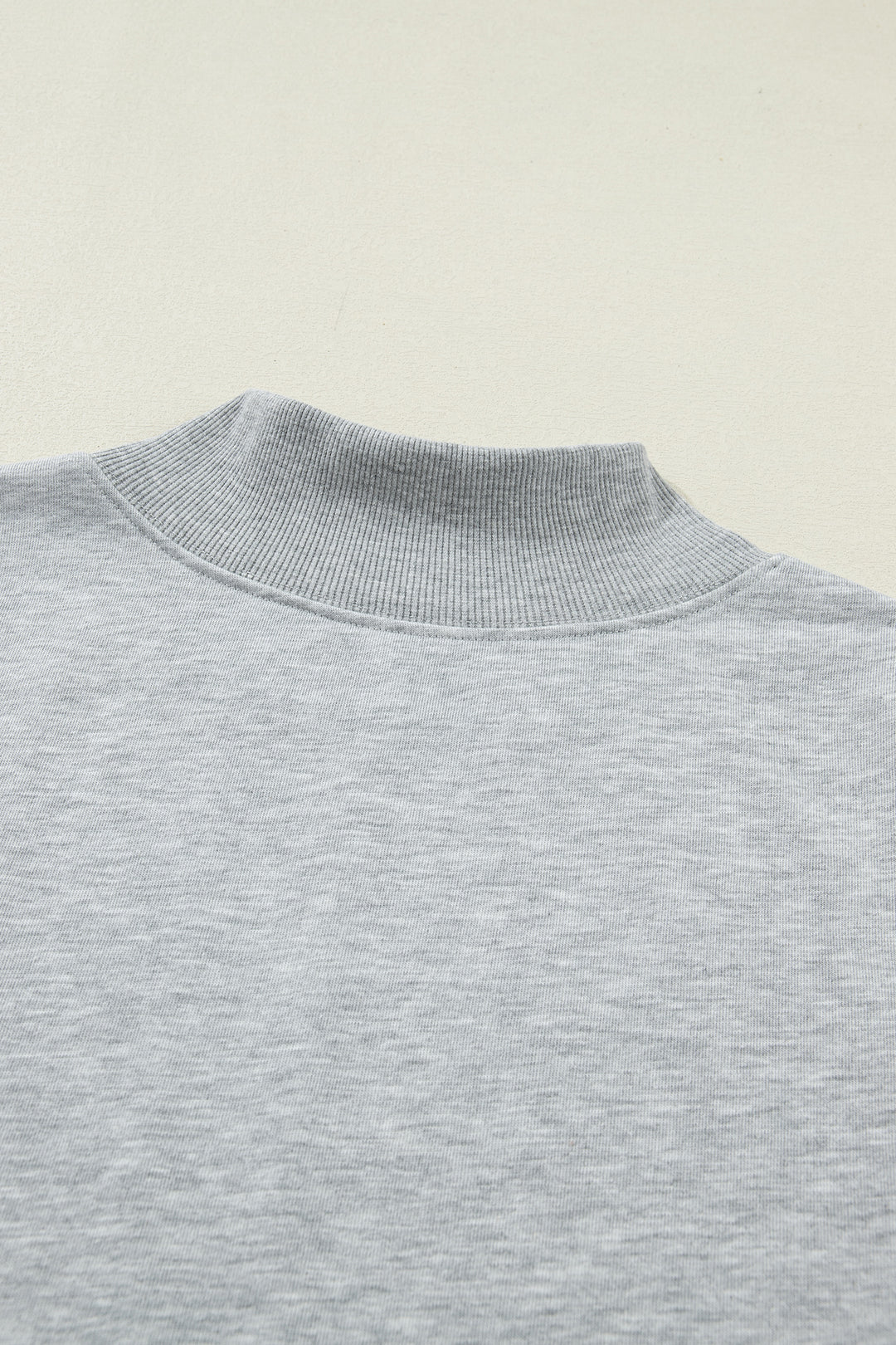 Light Grey Solid Color High Neck Cap Sleeve Loose Top