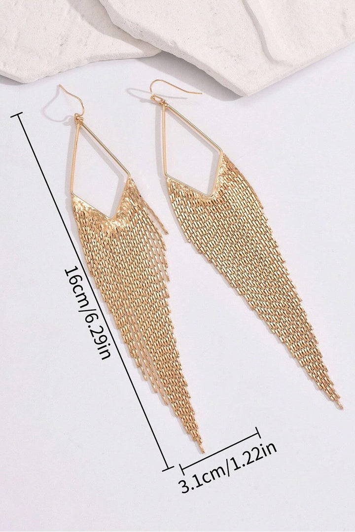 Boucles d'oreilles pendantes à longue chaîne et pompon