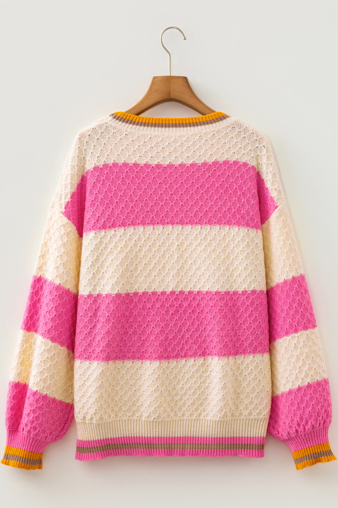 Pink Stripe Striped Colorblock Sweater