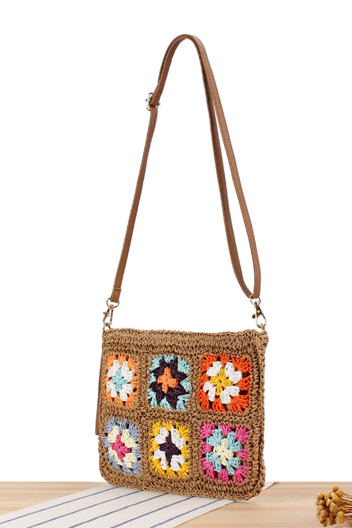 Flower Straw Woven Single Shoulder Bag